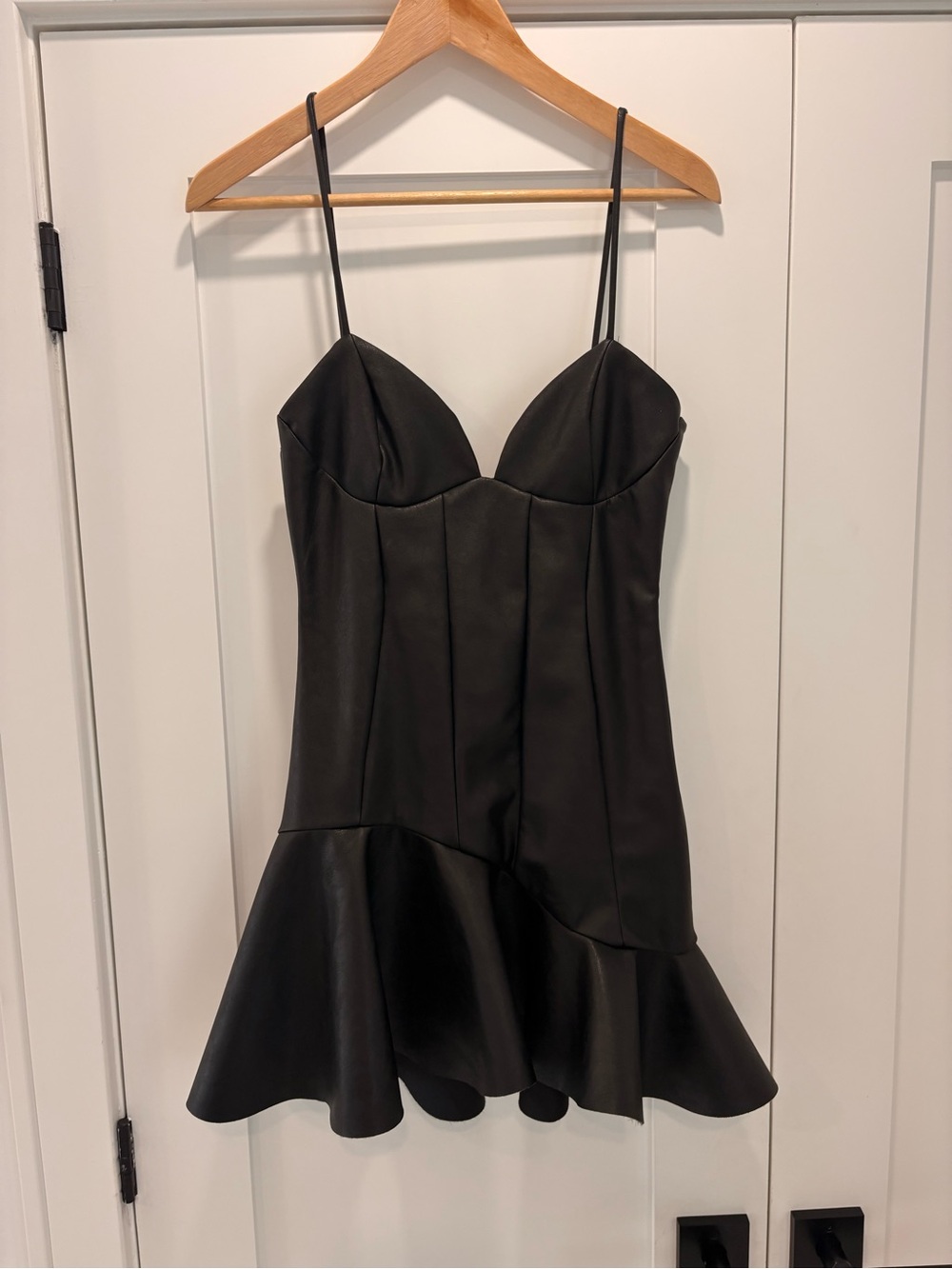 ZARA Faux Leather Bustier Mini Dress